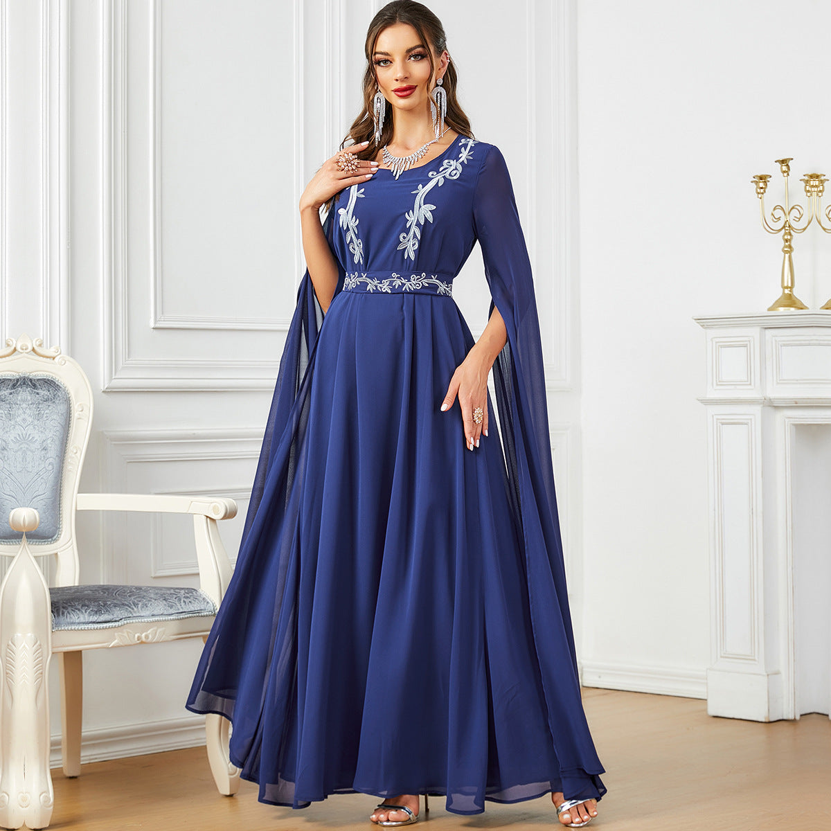 Wide Hem Super Long Sleeve Dress