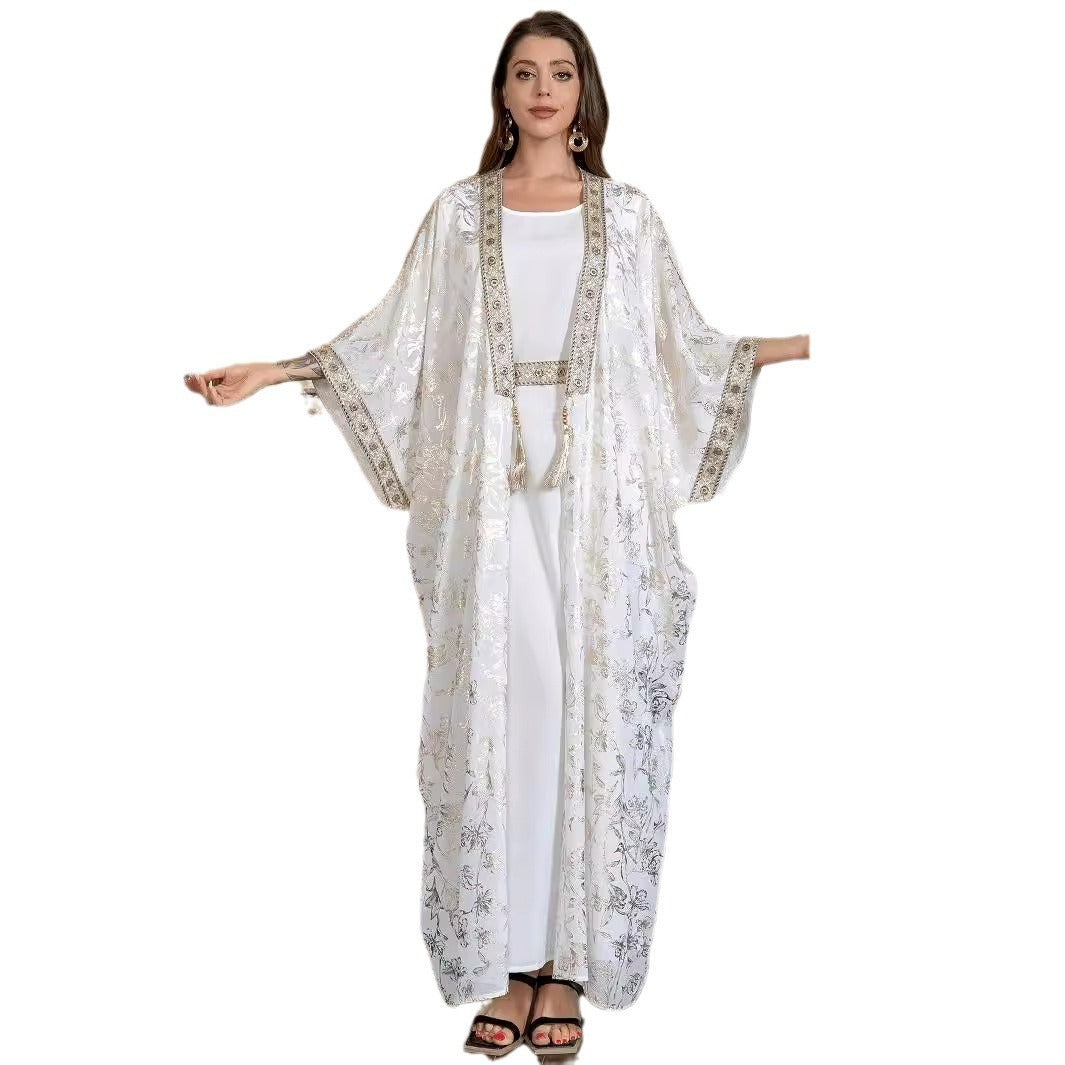 Bronzing One-Piece Robe Abaya
