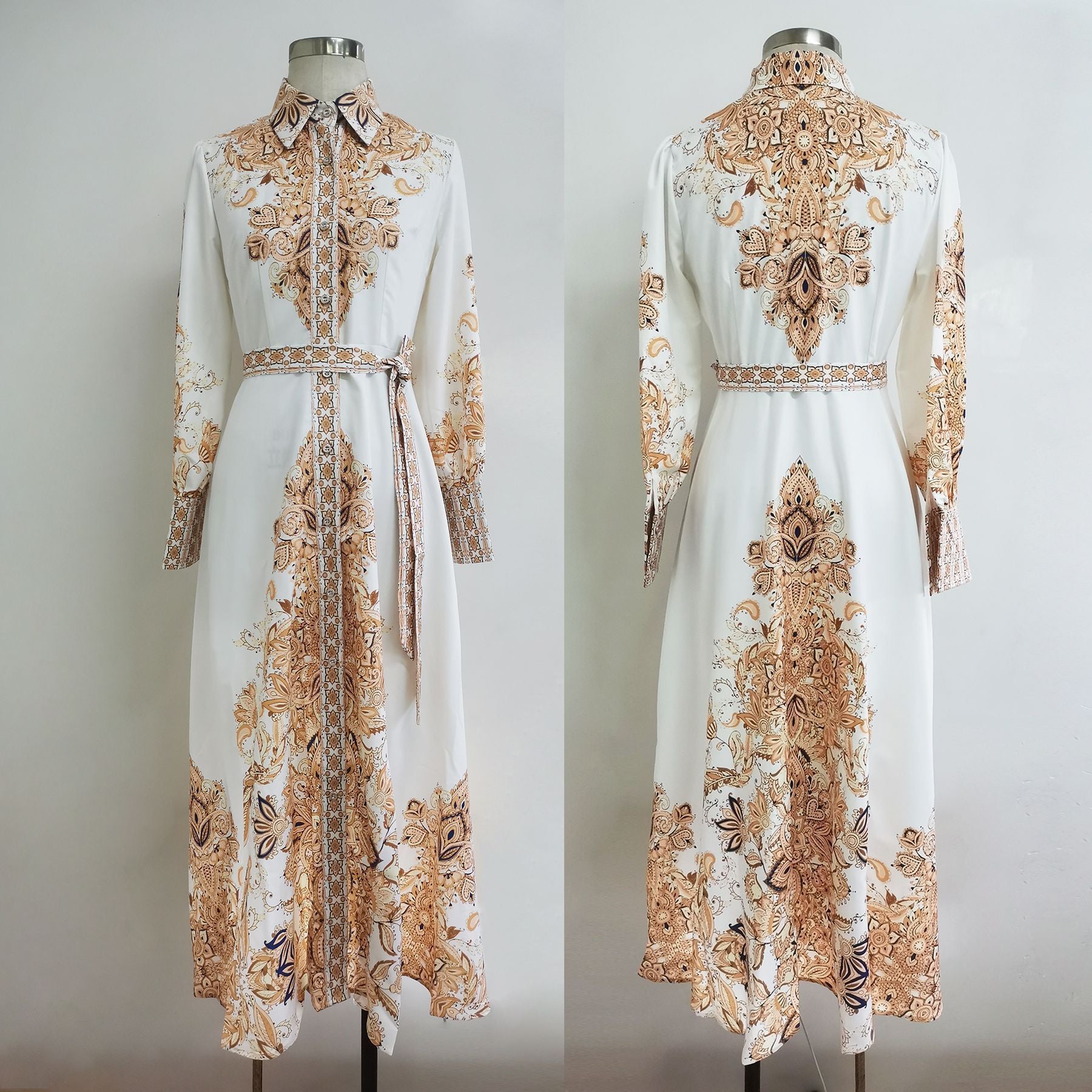 Arabic Print Swing Dress