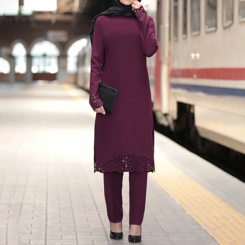 Netted Sleeve Two-Piece Abaya