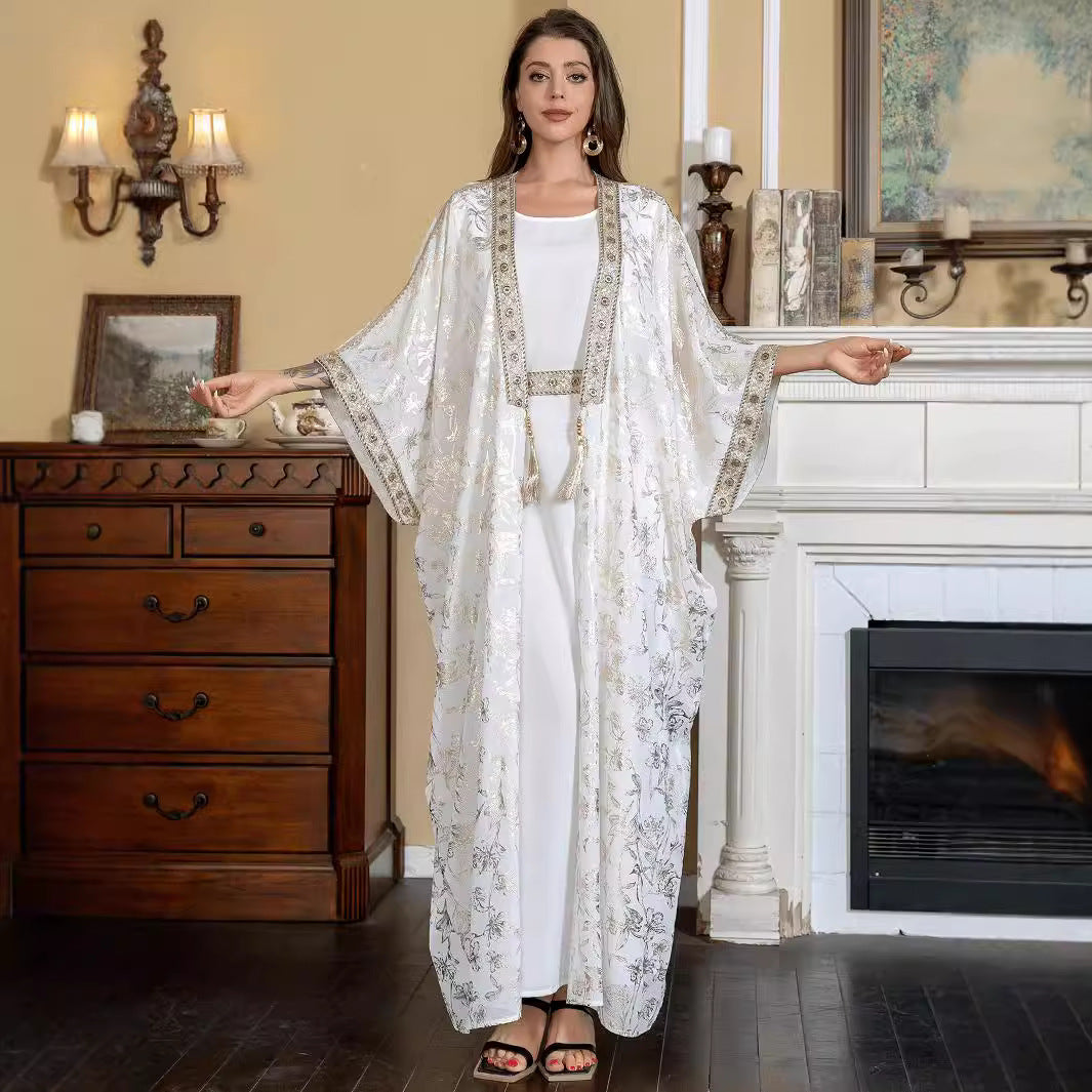 Bronzing One-Piece Robe Abaya