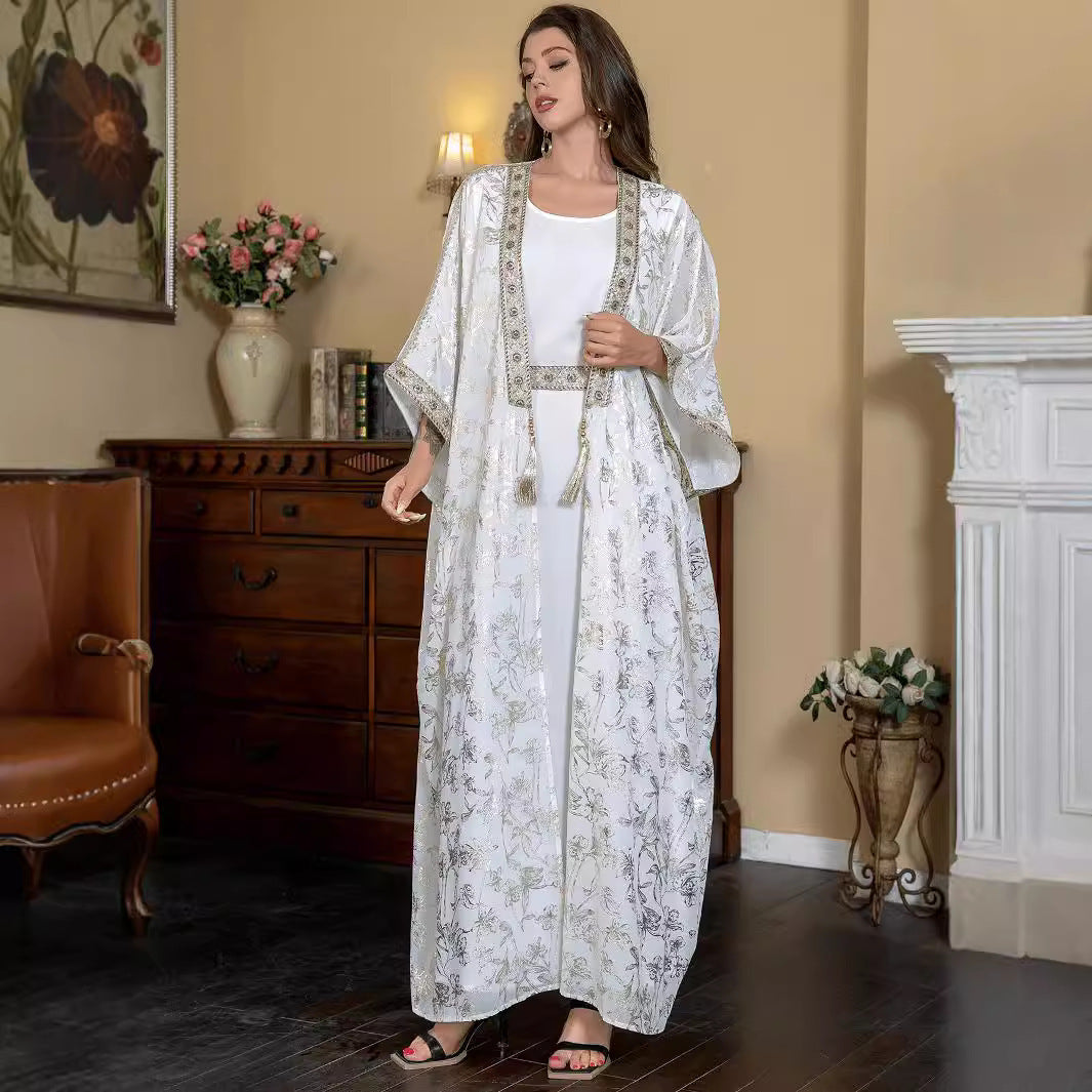 Bronzing One-Piece Robe Abaya