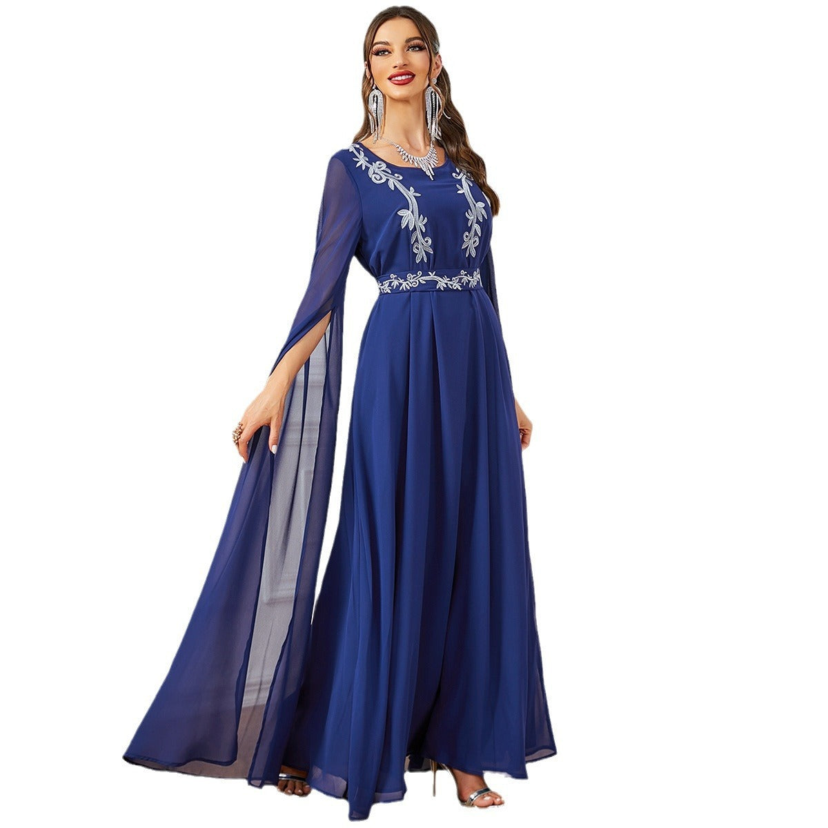 Wide Hem Super Long Sleeve Dress