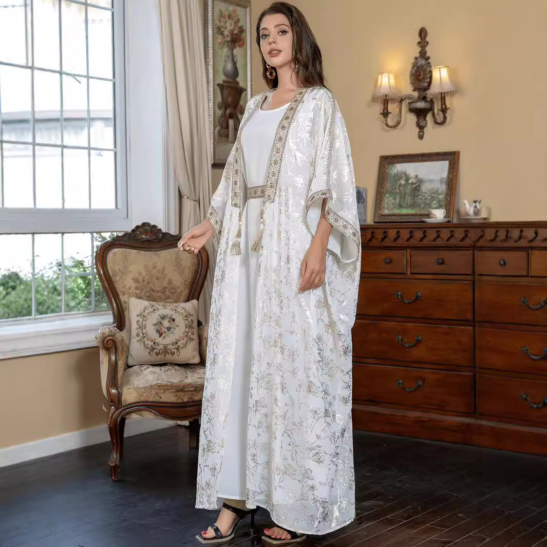 Bronzing One-Piece Robe Abaya