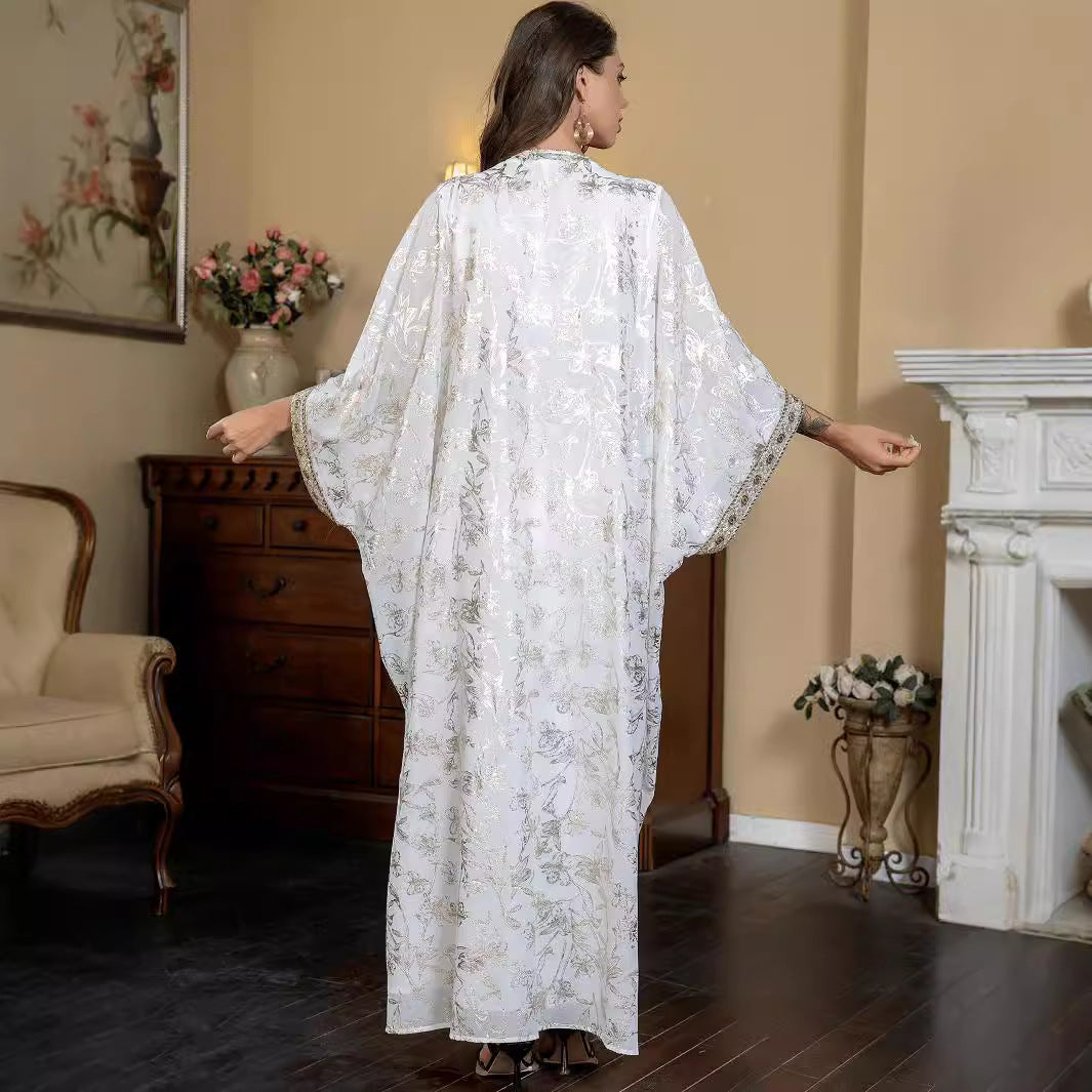 Bronzing One-Piece Robe Abaya